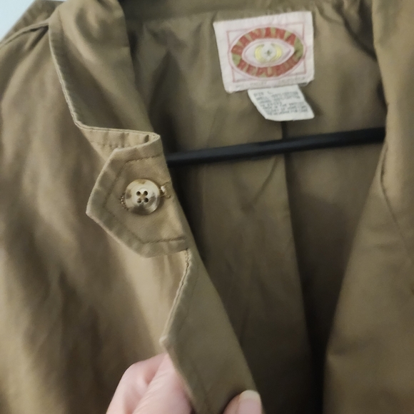 80s Banana Republic Mill Valley label 100% cotton women's trench coat belt large - Picture 8 of 12